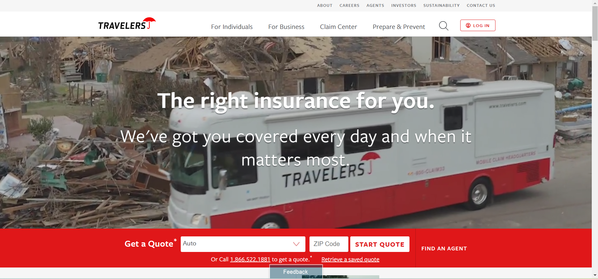 Travelers Site Screenshot: Cheap BMW I8 Car Insurance